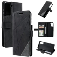 New S21FE 5G Flip Case Texture Leather Business Luxury Cover For Samsung Galaxy S21 FE Case Samsung S 21 F E Fan Edition Wallet