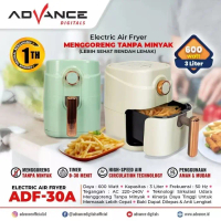 EXKSTRA NEW! Air fryer Electric hemat listrik Advance ADF-30A kapasitas 3L Low Watt