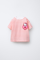 三麗鷗© HELLO KITTY 條紋貼布 T 恤