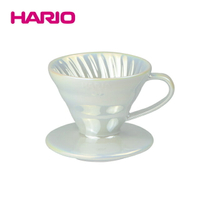 《HARIO》V60鈦白珠光濾杯 VDC-01-WO-TW(1~2杯用) 贈HARIO 無漂白01濾紙40張一盒