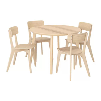 LISABO/LISABO 餐桌附4張餐椅, 實木貼皮 梣木/梣木, 105 公分
