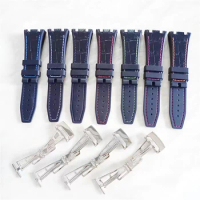 26mm Watch Strap Silicone Band For Casio GA2100 Watches Arc Mouth Straps Accessories Watch band with silver Buckle Replacement