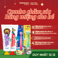 Combo Chăm Sóc Răng Miệng Cho Bé Bàn Chải + Kem Đánh Răng Bristik Hàn Quốc Thuần Chay Gíup Chống Sâu