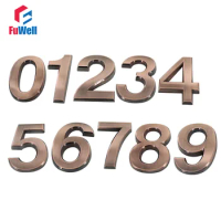 Digital House Number 70mm Height 0/1/2/3/4/5/6/7/8/9/A/B/C/D/E/F# Optional ABS Plastic Red Copper Color Home Door Number