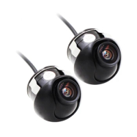 2 Pieces CCD HD 360 degree Ratote car rear view camera Front side view camera left right view blind spot parking camera