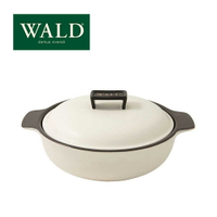 義大利Wald陶鍋-28cm淺燉鍋(粉白色)