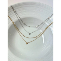 [จัดส่งทันที] Trophies.Co - Northie Pearl Necklace 2-Layer Necklace North Star Necklace, Pearl