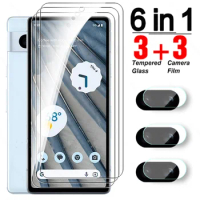 6in1 Tempered Glass For Google Pixel 7a 7 6a 6 5G Screen Protector Googe Pixel7 A Pixel7a Pixel6 Pixel6a Camera Lens Case Film