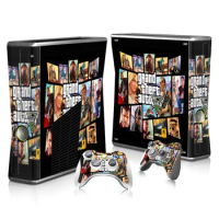 Skin Sticker Decals For Xbox 360 Slim Console and Controller Skins Stickers for Xbox360 Slim Vinyl - Grand Theft Auto V GTA 5