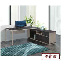 【AS雅司設計】AS-威尼6尺鐵腳L型辦公桌含側櫃-總寬:180x75cm 桌面:160x80x75cm  側櫃160x50x66cm 另有反向