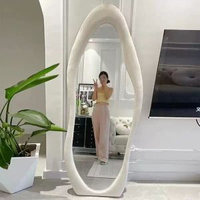 忌廉鏡子全身穿衣鏡不規則試衣家用臥室異形芒果落地服裝店試衣鏡