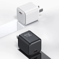 【USAMS】星朗系列 30W 電鍍款單孔PD快充充電器 iPhone16/15/14/13充電頭 Type-C便攜豆腐頭