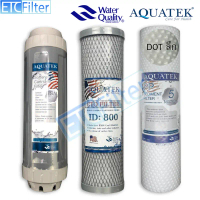 ไส้กรองน้ำ 3 ขั้นตอน AQUATEK Silver PP 5 Micron Rasin CTO แท้100% 10 นิ้ว