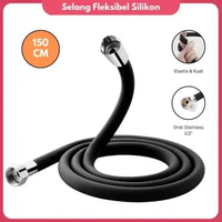 Selang Shower Silikon 150cm Selang Elastis Sambungan Shower