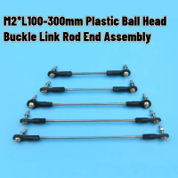 M2*L100mm-300mm Link Rod End Ball Joint Metal Tie Rod End Assembly Plastic Regular/Unilateral/Bilateral Bulge Ball Head Buckle