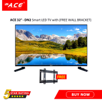 Ace 32 "Smart LED TV DN2 - 808 HD glass frameless flat screen yotube evision slim WiFi screen mirroring cast (free wall bracket)