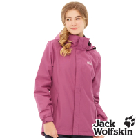 Jack wolfskin 飛狼 女 經典款防風防潑水保暖外套 內刷毛衝鋒衣(紫紅)
