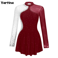 Womens Sparkly Rhinestone Gymnastics Artistic Figure Skating Ballet Jersey Lyrical Dance Tights Dres