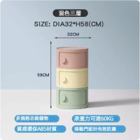 奶油風塑膠床頭櫃（混色-三層）