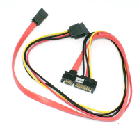 【Fujiei】SATA 22Pin公轉15Pin+7Pin母母電源訊號轉接線 50CM(SATA 22Pin to 15Pin+7Pin)