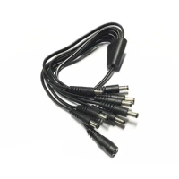 40CM DC Power Splitter Cable 1 male to 8 Dual Female 5.5mm/2.1mm CCTV Cable for CCTV Camera