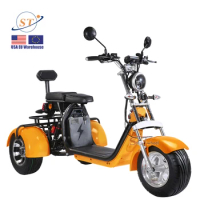 3 wheel electric motorcycle European warehouse three wheel electric scooter citycoco 2000w 60v 40ah battery tricycle ebike