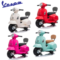 【Mombella &amp; Apramo】Vespa迷你電動玩具車靠背款(偉士牌 Vespa 電動玩具車)