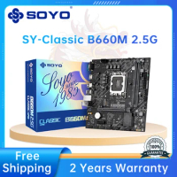 SOYO B660M 2.5G Gaming Motherboard CPU i3 i5 i7 12100F/12100/12400 /12400F/12700(INTEL B660/LGA 1700) Dual Channel DDR4 Memory