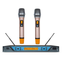 Standard Bolymic Handheld Wireless Microphones Digital Dual Microphone System KTV Karaoke Microphone Singing Mike church