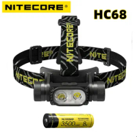 NITECORE HC68 High Performance Dual Beam Light Source E-focus Headlamp Rechargeable 2000Lumens Outdoor Camping Headlight