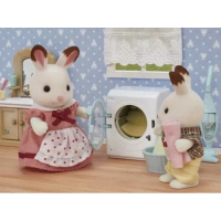 🏠 เครื่องซักผ้าที่หมุนถังซักได้ และเครื่องดูดฝุ่น Laundry & Vacuum Cleaner : Sylvanian Washing บ้านต