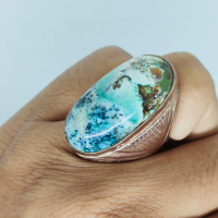 natural chrysocolla garut jumbo antik ring perak