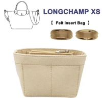 Felt Cloth Insert Bag For Longchamp LE PLIAGE CUIR Top Handle Bag XS Bag Organizer Makeup Sling Organizer Travel Innerg