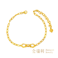 【金瑞利】黃金鑽石手鍊1.07錢 雙馬蹄鑽(±3厘)