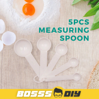 5PCS Measuring Spoon White Plastic Teaspoon Tablespoon Utensil Kitchen Tool