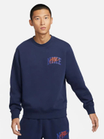 เสื้อสเวตเชิ้ตแขนยาวผู้ชาย Fleece Club สีMidnight Navy/Safety Orange