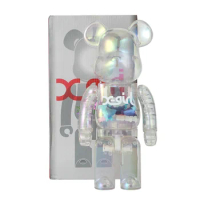 Xgirl Transparent and Pink Bearbrick 400% 28cm - A Cute and Cool Birthday Gift for Qianqiu Fans ABS Plastic trendy teddy Bear