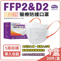 明基醫怡安 D2醫療防護口罩 五層防護 單片 FFP2【未來藥局】