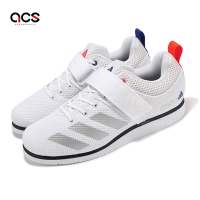 adidas 舉重鞋 Powerlift 5 男鞋 白 銀 支撐 魔鬼氈 訓練鞋 運動鞋 愛迪達 ID2474