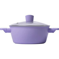 帝伯朗盈月系列零氟湯鍋22CM 電磁爐煤氣爐通用 家用燉鍋湯煲- 零氟湯鍋 凝光紫 22CM 均碼