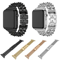 Cowboy Chain Stainless Steel Link Strap for Apple Watch Band Bracelet for iWatch Series 1/2/3 Watchband Accessories 42mm 38mm