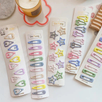 Set 10 kẹp tóc cho bé gái màu sắc kẹo ngọt Baby City