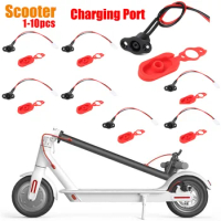 1-10Set Electric Scooter Power Charger Cord Cable+Waterproof Charging Port Plug Cover for Xiaomi M365 Electric Scooter Accessory