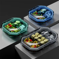 2PCS Pill Organizer, 6-Compartment + 4-Compartment Medicine Box Waterproof and Moisture-Proof Travel Pill Case Tablets Container