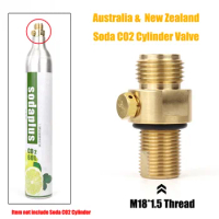 Soda Water Stream Refillable CO2 Cylinder Pin Valve M18*1.5 Input to CGA320 Output For Australia New Zealand Soda CO2 Tank