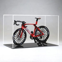 全城熱賣 - 公路騎行自行車合金模型單車車模收藏擺件創意手辦送朋友騎友禮物紅色-1:8公路自行車+透明展示盒
