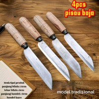 Harga hemat 4pcs pisau dapur model tradisional   pisau buah dan sayur