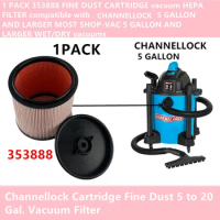 1PCS 353888 FINE DUST CARTRIDGE vacuum HEPA FILTER compatible with CHANNELLOCK 5 GAL AND LARGER MOST SHOP-VAC WET/DRY vacuums