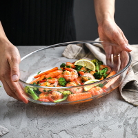 玻璃烤盤橢圓魚盤耐熱微波爐烤箱焗飯盤水果沙拉長方形玻璃烘焙盤