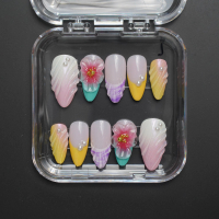 Pastel Garden Shell – Press On Nails